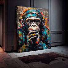 Carica l&#39;immagine nel visualizzatore di Gallery, Tela in canvas Monkey Multicolor
