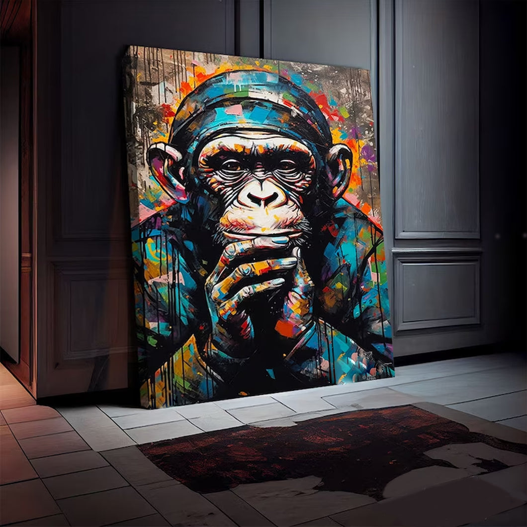 Tela in canvas Monkey Multicolor