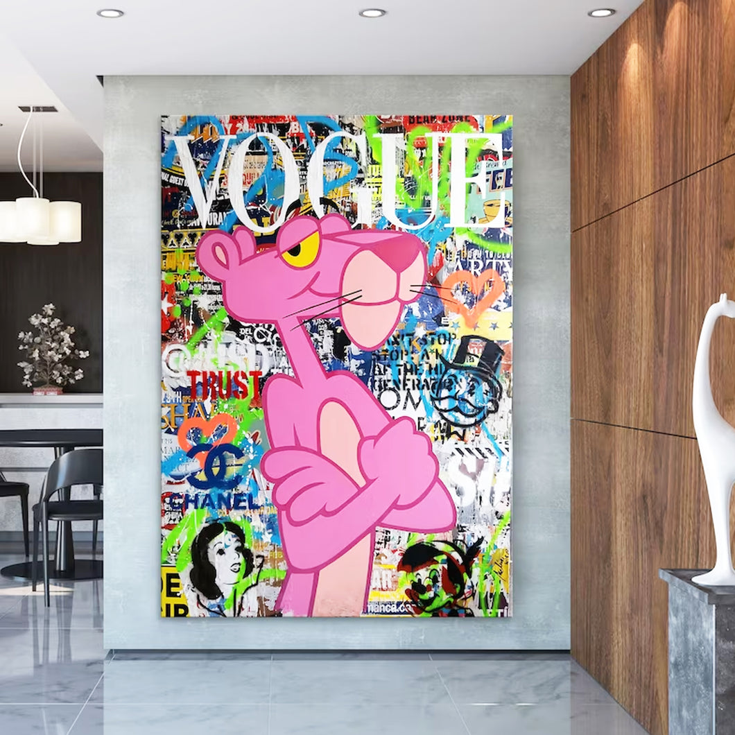 Tela in canvas Vogue x Pink Panther