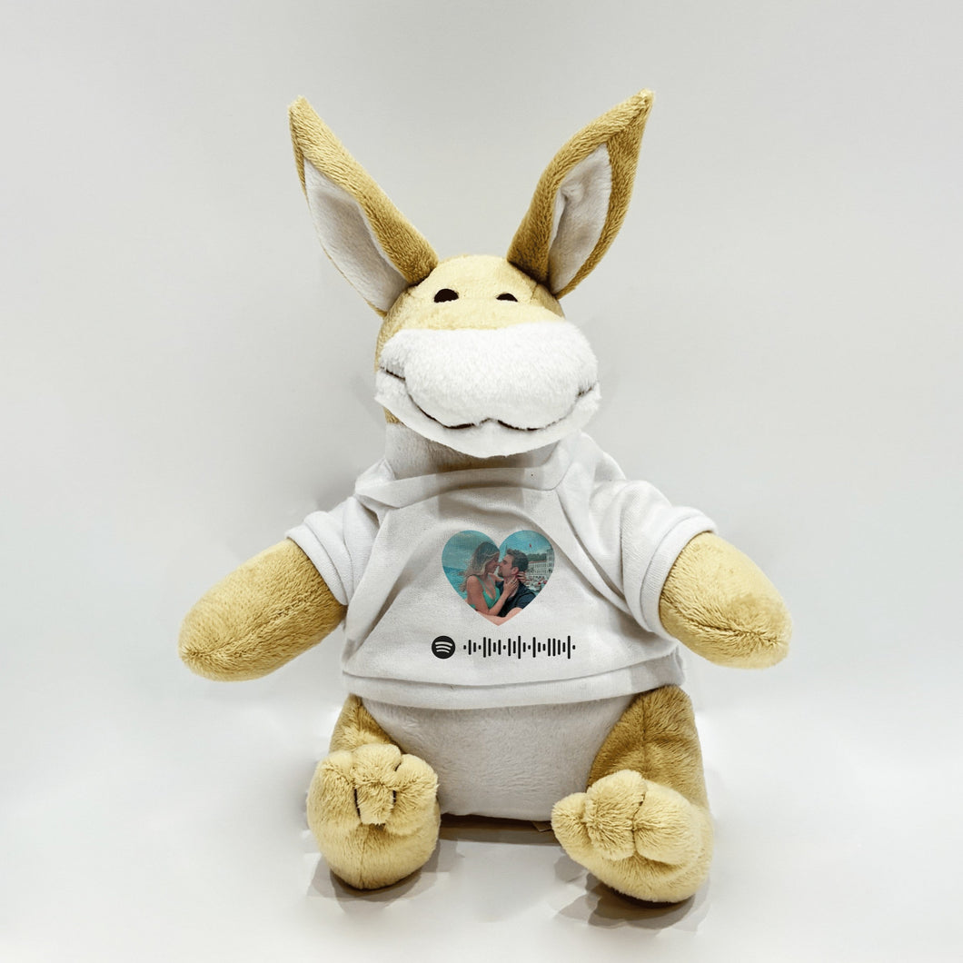 Peluche Canguro con codice Spotify e foto a cuore personalizzabile