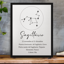 Carica l&#39;immagine nel visualizzatore di Gallery, Quadro nero &quot;Sagittario&quot;
