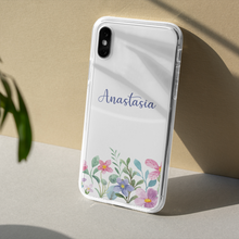 Carica l&#39;immagine nel visualizzatore di Gallery, Cover protection &quot;Flowers&quot; con nome personalizzabile
