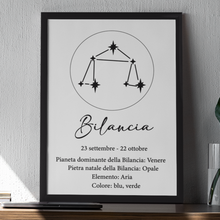 Carica l&#39;immagine nel visualizzatore di Gallery, Quadro nero &quot;Bilancia&quot;
