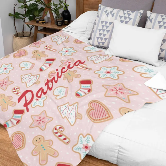 Coperta In Pelle Nera Personalizzata Con Nome Ricamato - Morbida Pile 240g/m² 130x170cm - Regalo Unico Per Hotel E Casa