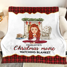 Carica l&#39;immagine nel visualizzatore di Gallery, Plaid coperta in pile &quot;Christmas movie&quot; personalizzabile
