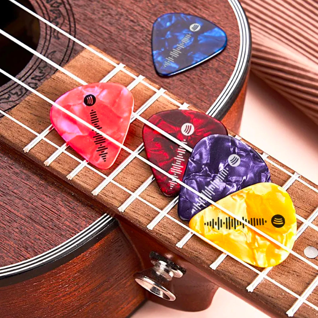 Plettro chitarra marmo colorato con codice Spotify personalizzabile