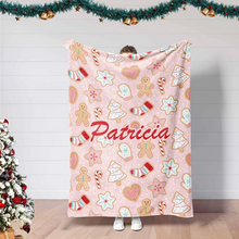 Carica l&#39;immagine nel visualizzatore di Gallery, Plaid coperta in pile Natalizia con nome personalizzabile
