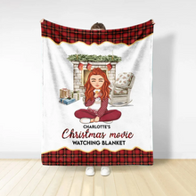 Carica l&#39;immagine nel visualizzatore di Gallery, Plaid coperta in pile &quot;Christmas movie&quot; personalizzabile
