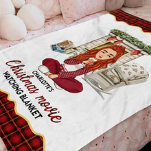 Carica l&#39;immagine nel visualizzatore di Gallery, Plaid coperta in pile &quot;Christmas movie&quot; personalizzabile
