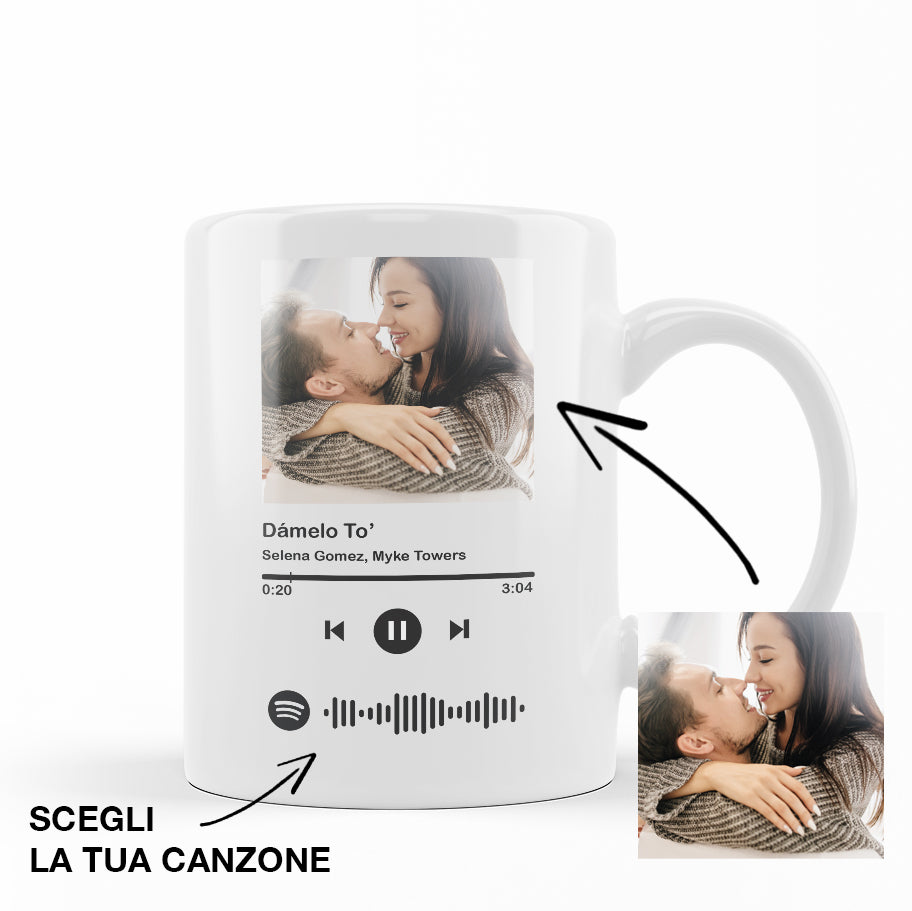 Tazza Personalizzata Spotify Con Foto E Codice - Ceramica 330ml, Lavabile, Idea Regalo Originale - Foto 2