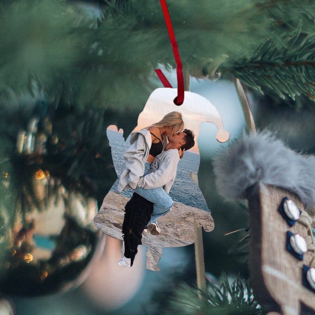 Decoro Babbo Natale in legno con foto o dedica personalizzabile