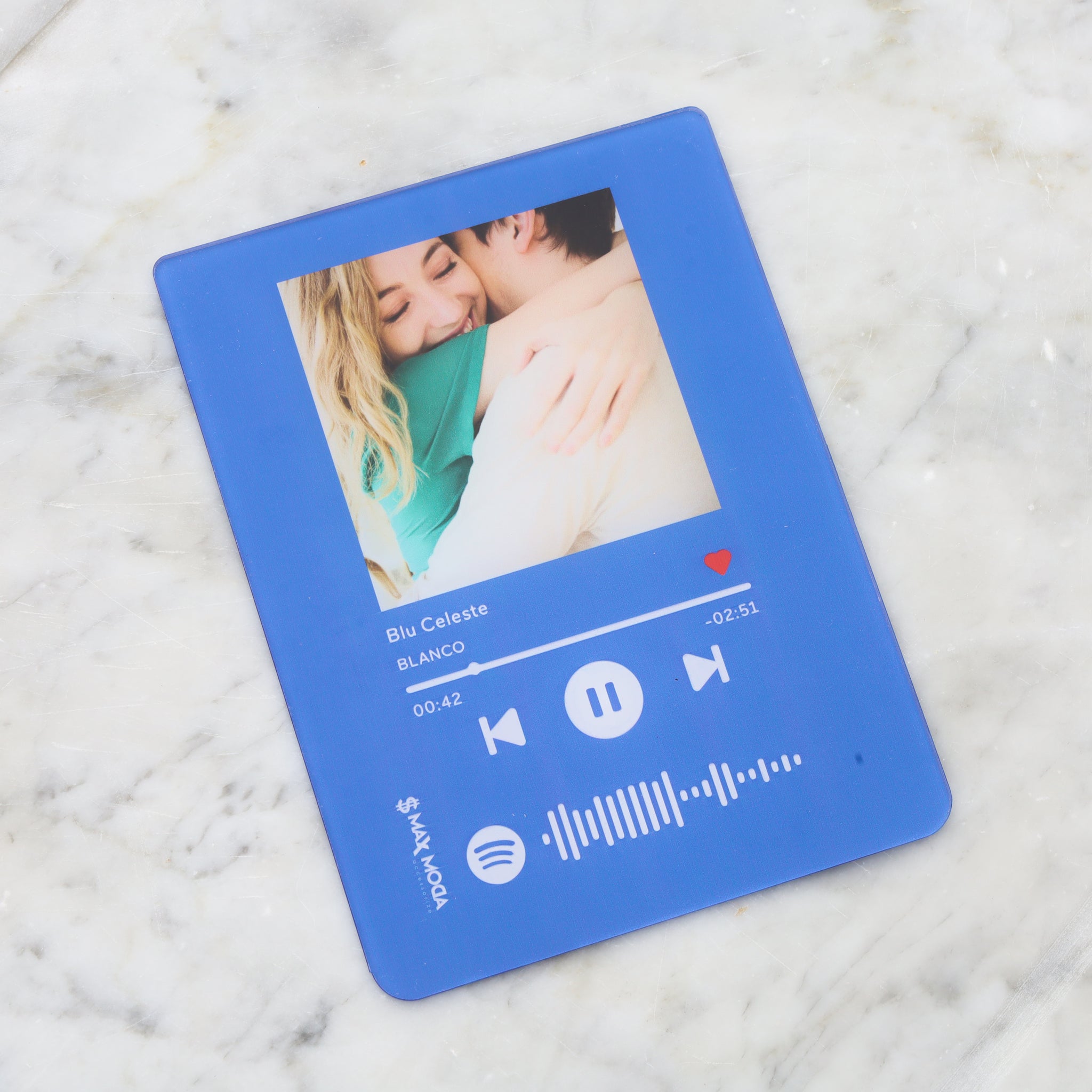 Targa colorata con codice spotify e foto personalizzabile 10cm x 15cm