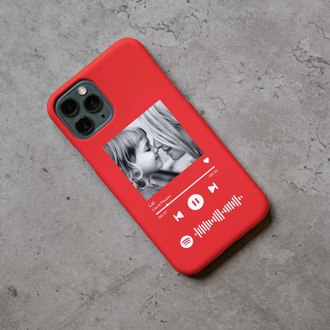 Cover Rossa con codice spotify e foto personalizzabile