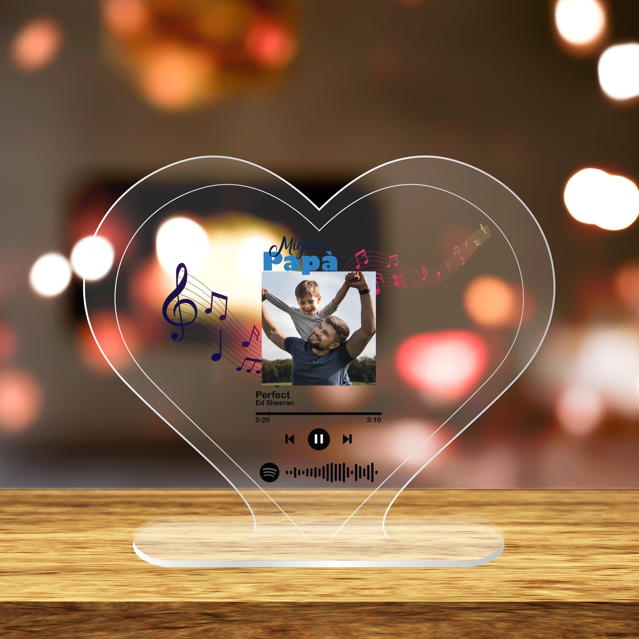 Targa con codice Spotify a forma di cuore personalizzata Targa con