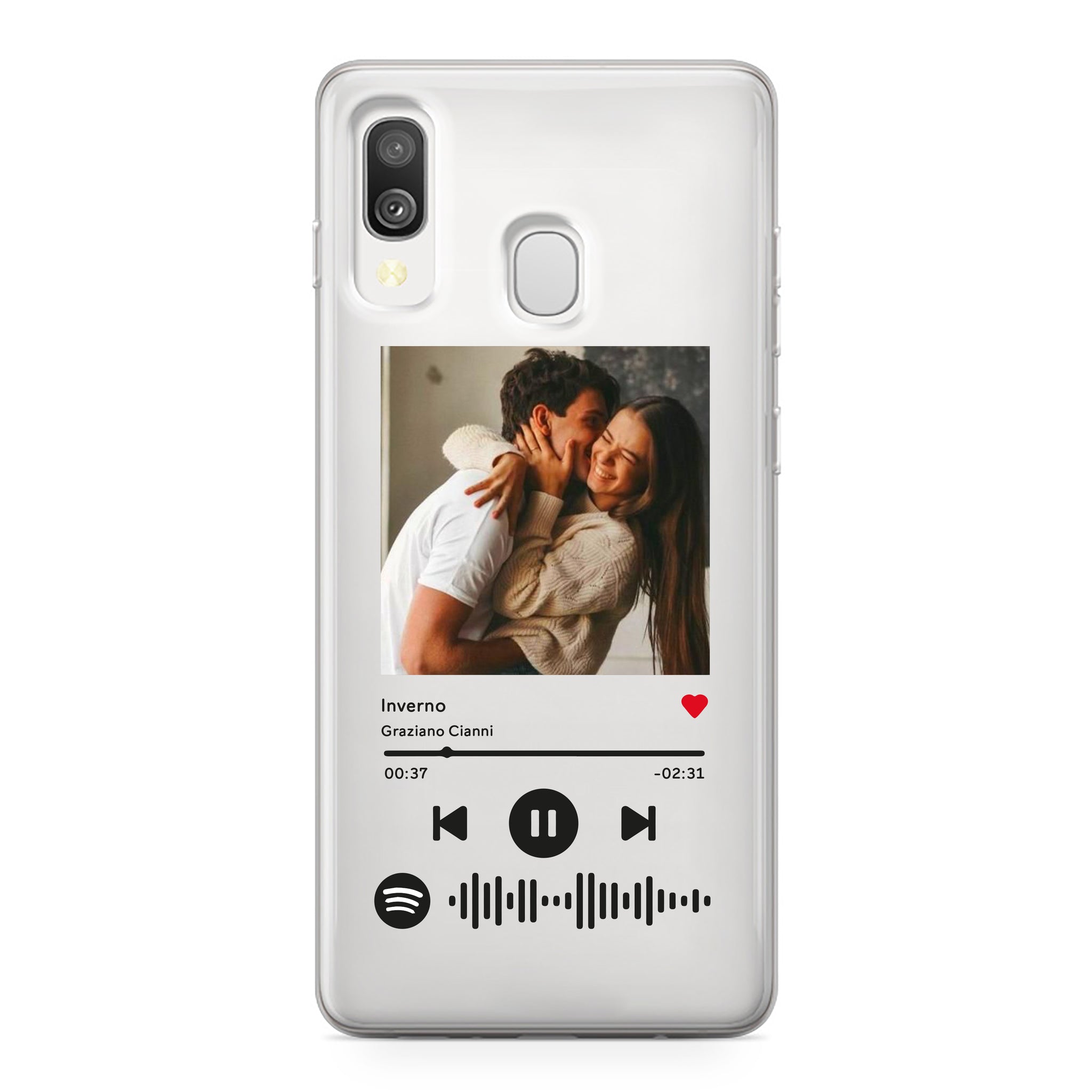 Cover Trasparente per Iphone Personalizzata con foto e brano Spotify s
