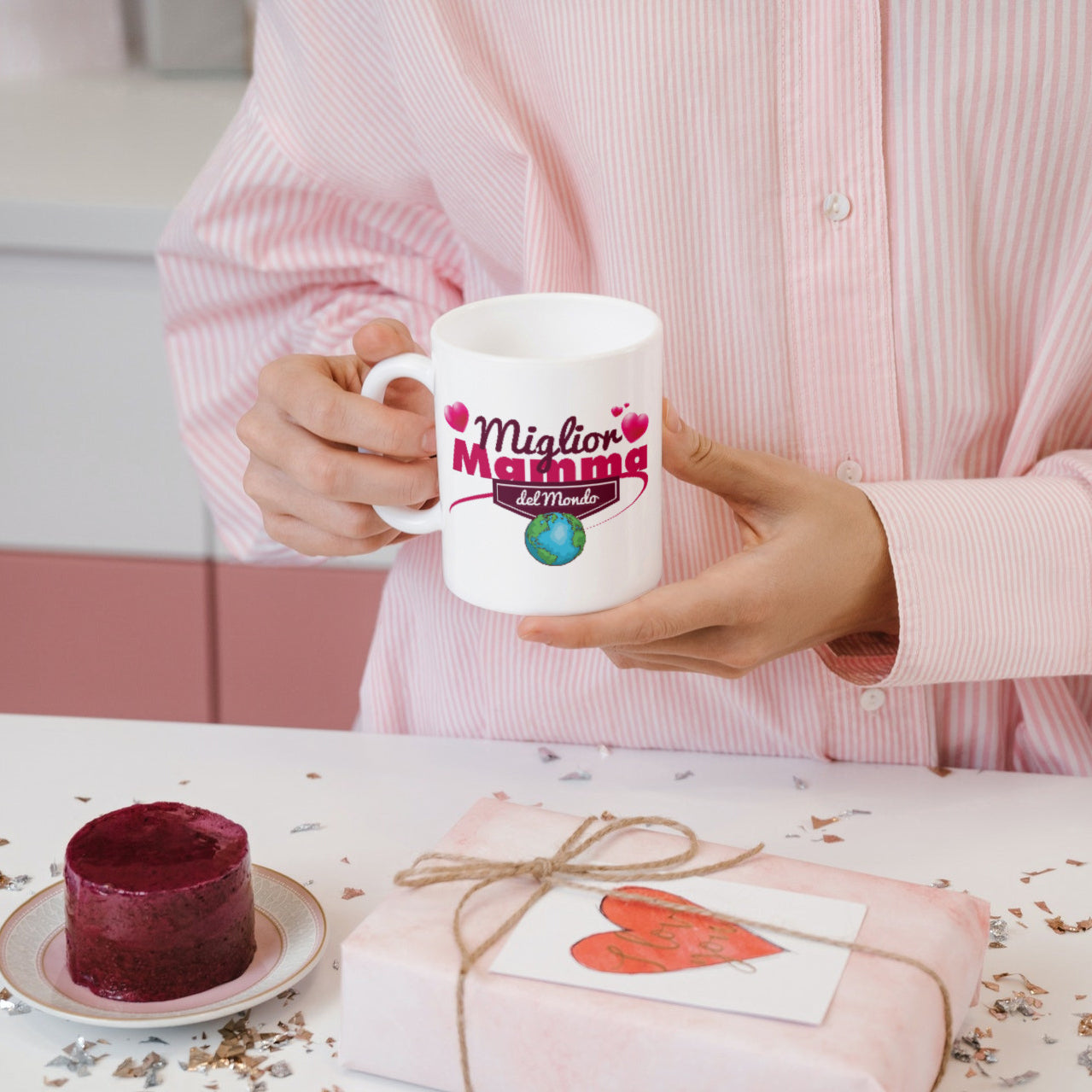 Tazza Bianca Personalizzata Mamma più Bella