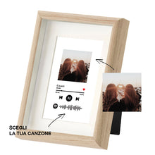 Carica l&#39;immagine nel visualizzatore di Gallery, Quadro effetto rovere con codice spotify e foto personalizzabile 15x20cm
